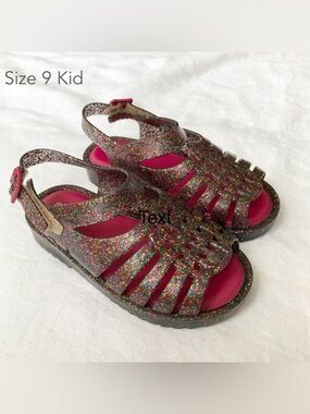 Mini Melissa Size 9 Toddler Girl Glitter Mini Possession Jelly Sandals Spring
